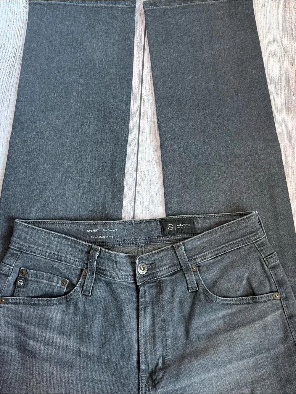 AG Adriano Goldschmied Everett Slim Straight Grey Jeans 30 X 32